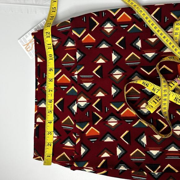 Lularoe Skirt Womens XS Red Geometric Southwestern Pencil Stretch Pull on Cassie - Picture 9 of 11